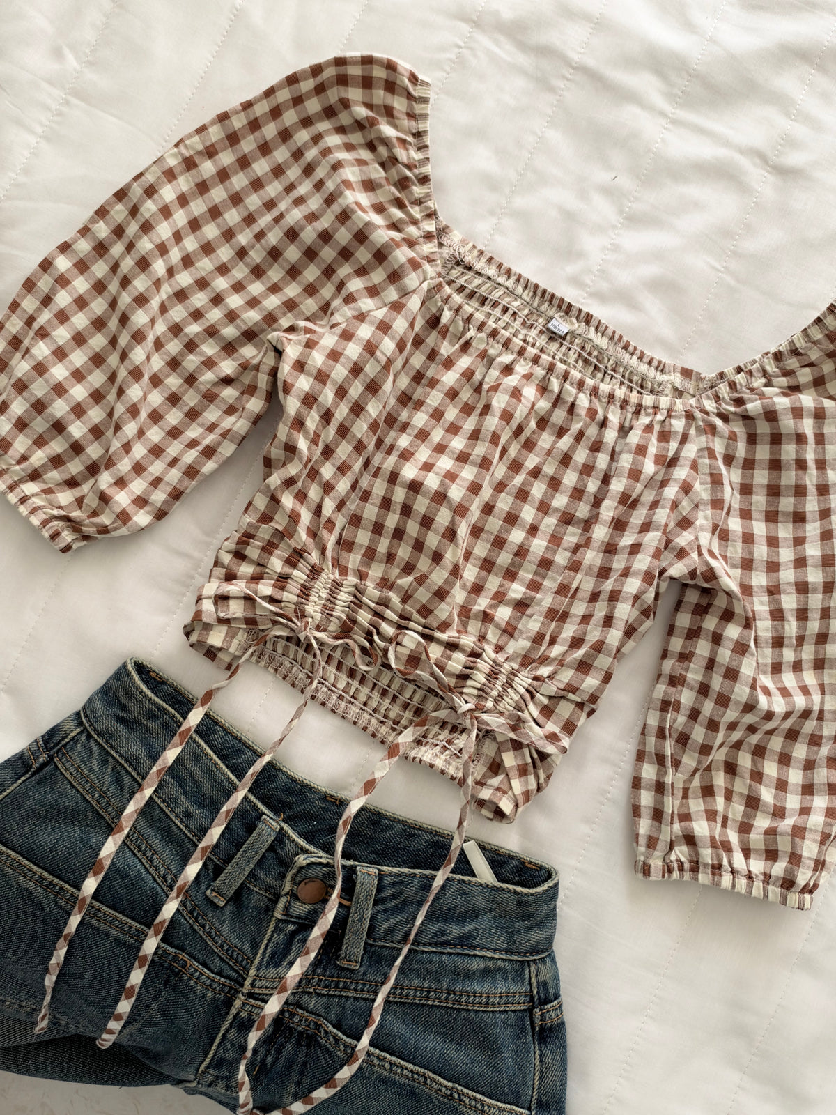 Brown gingham top