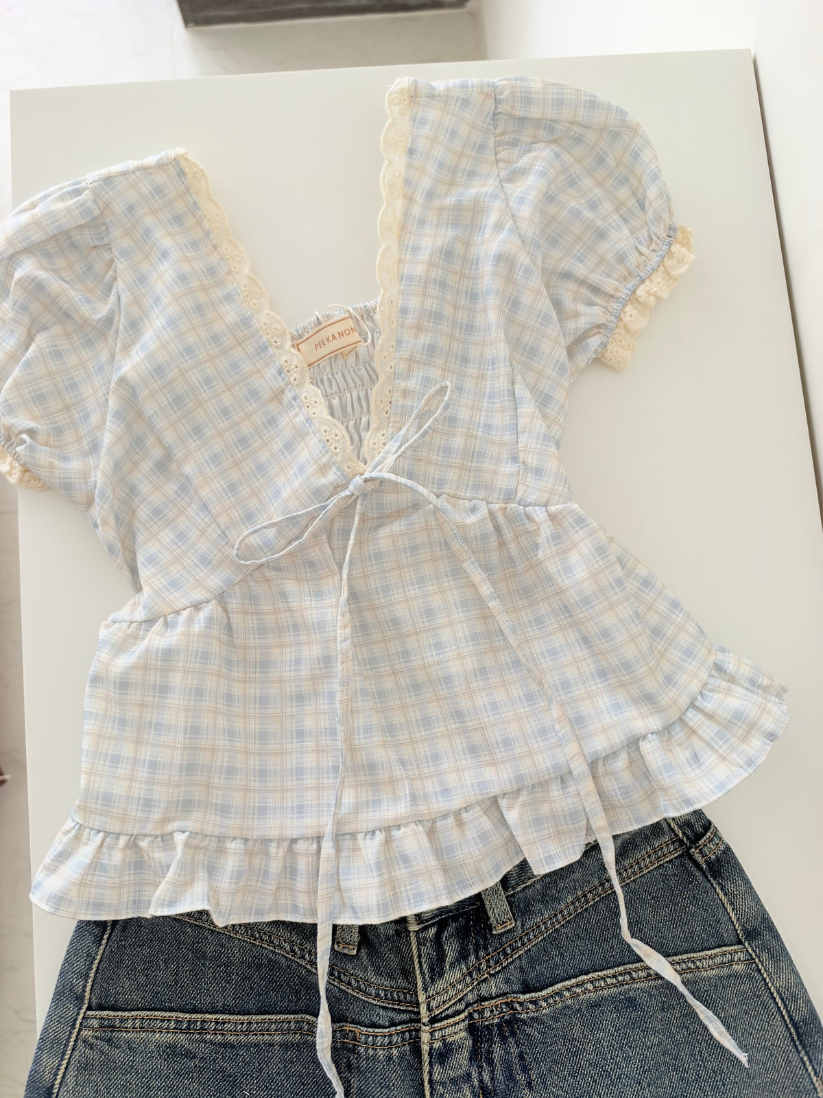 Bloom plaid top
