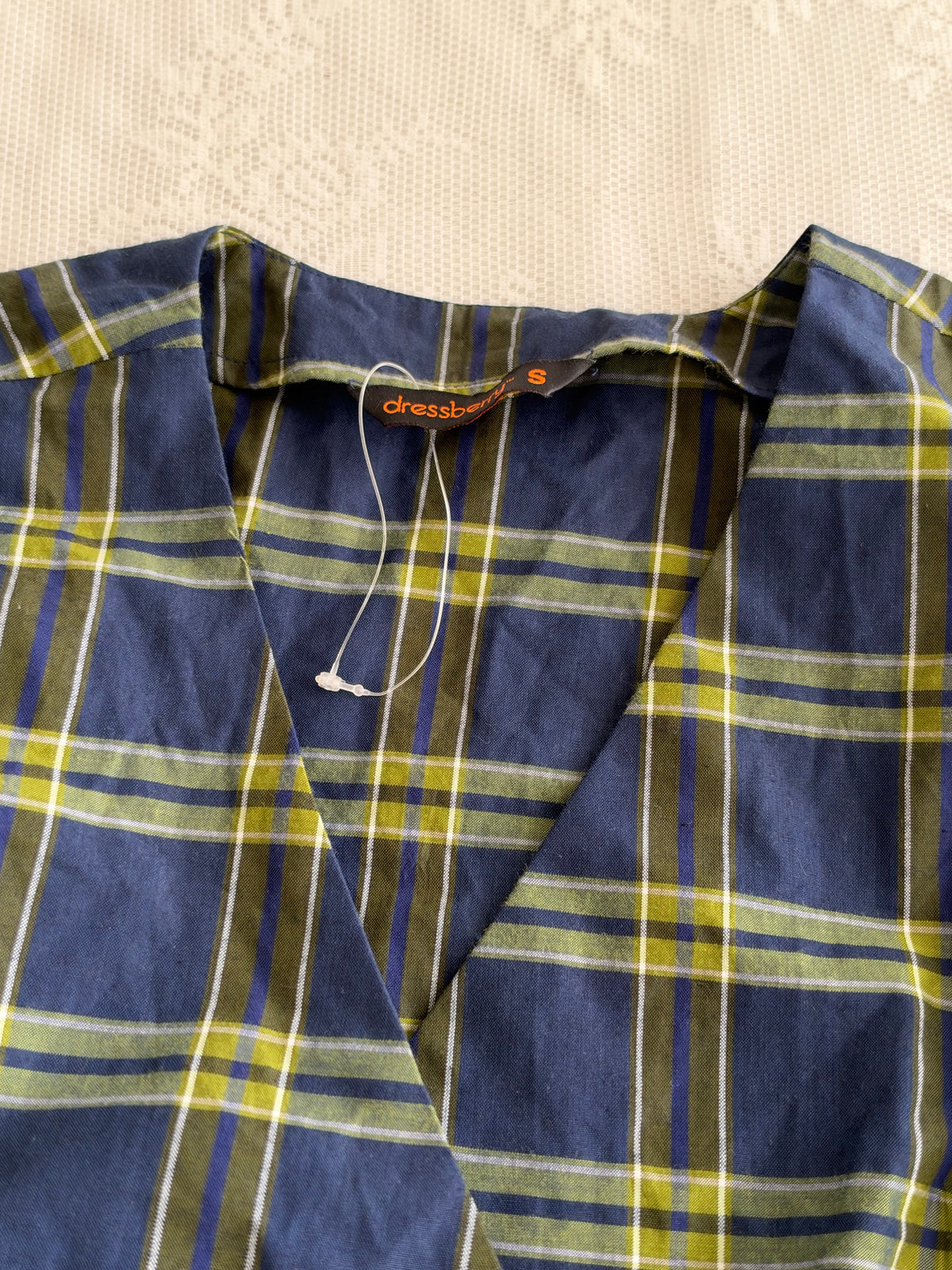 Plaid wrap top