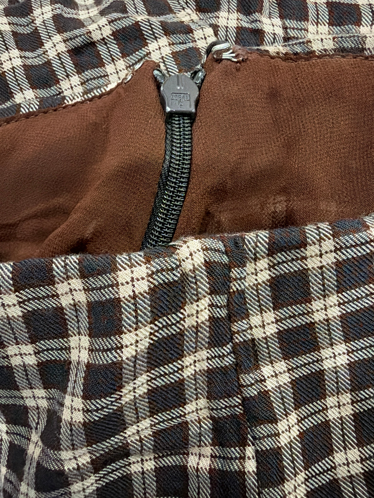 Brown gingham skirt