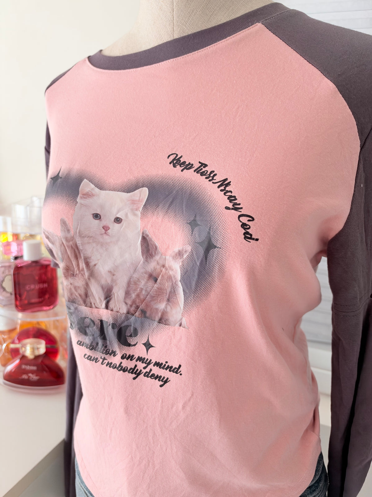 Pink kitten tee