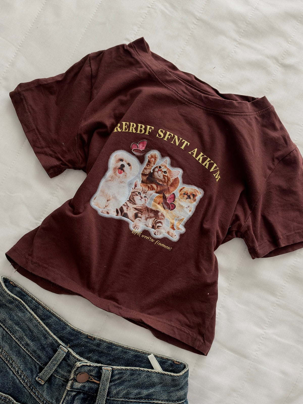 Brown cute tee