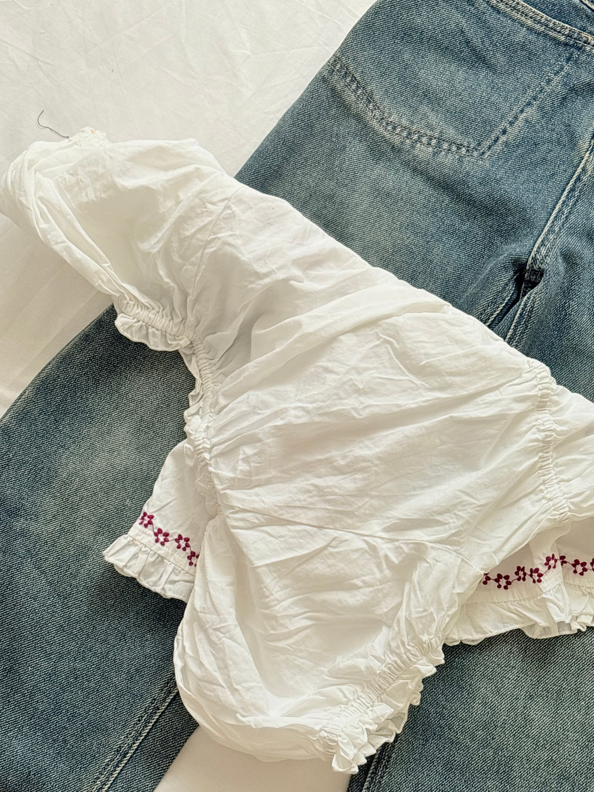 Embroidered doll top