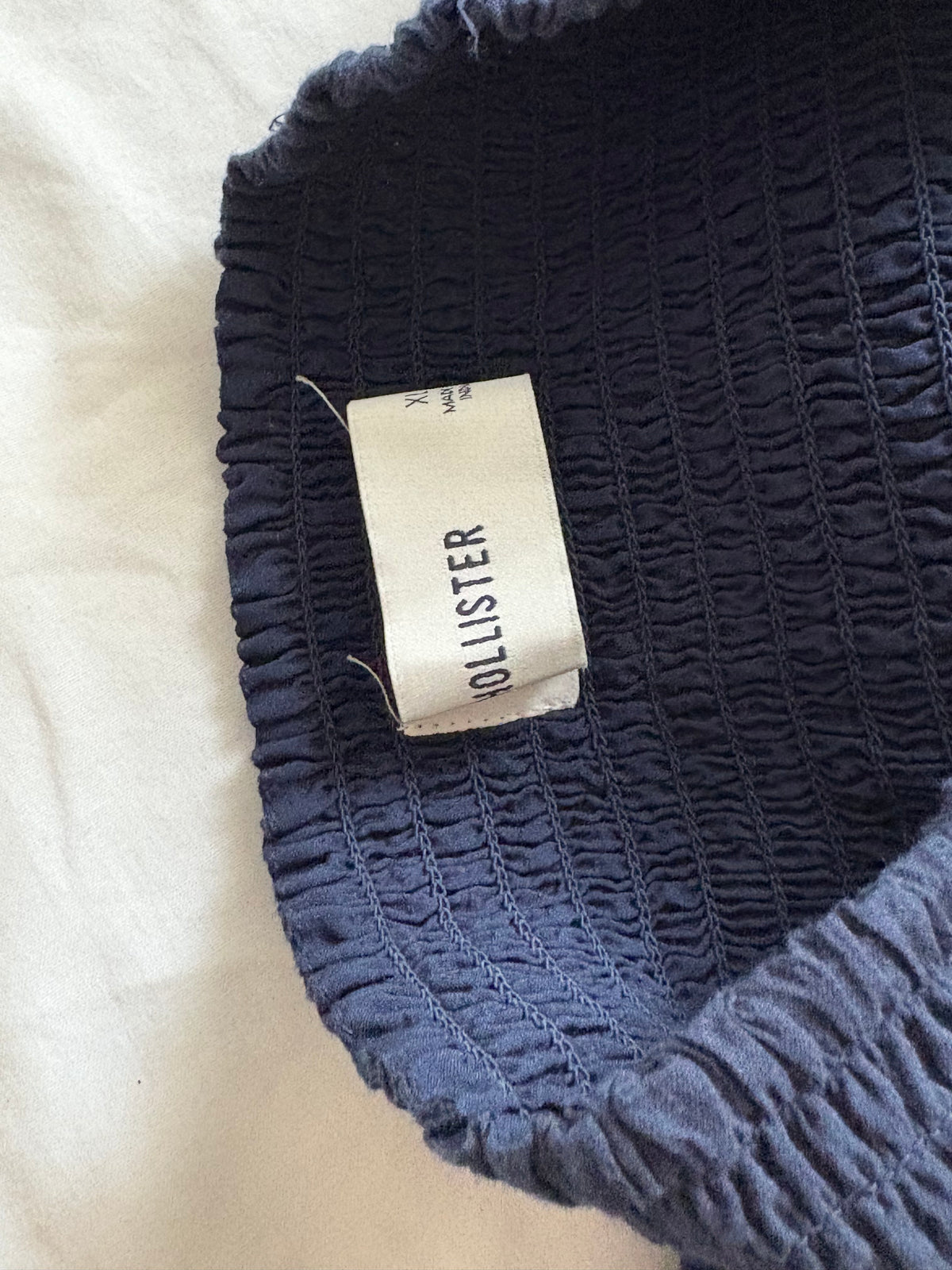 Hollister navy crochet top