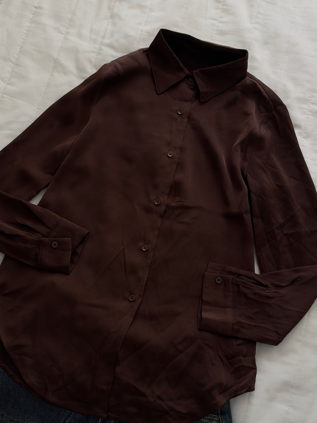Brown satin shirt