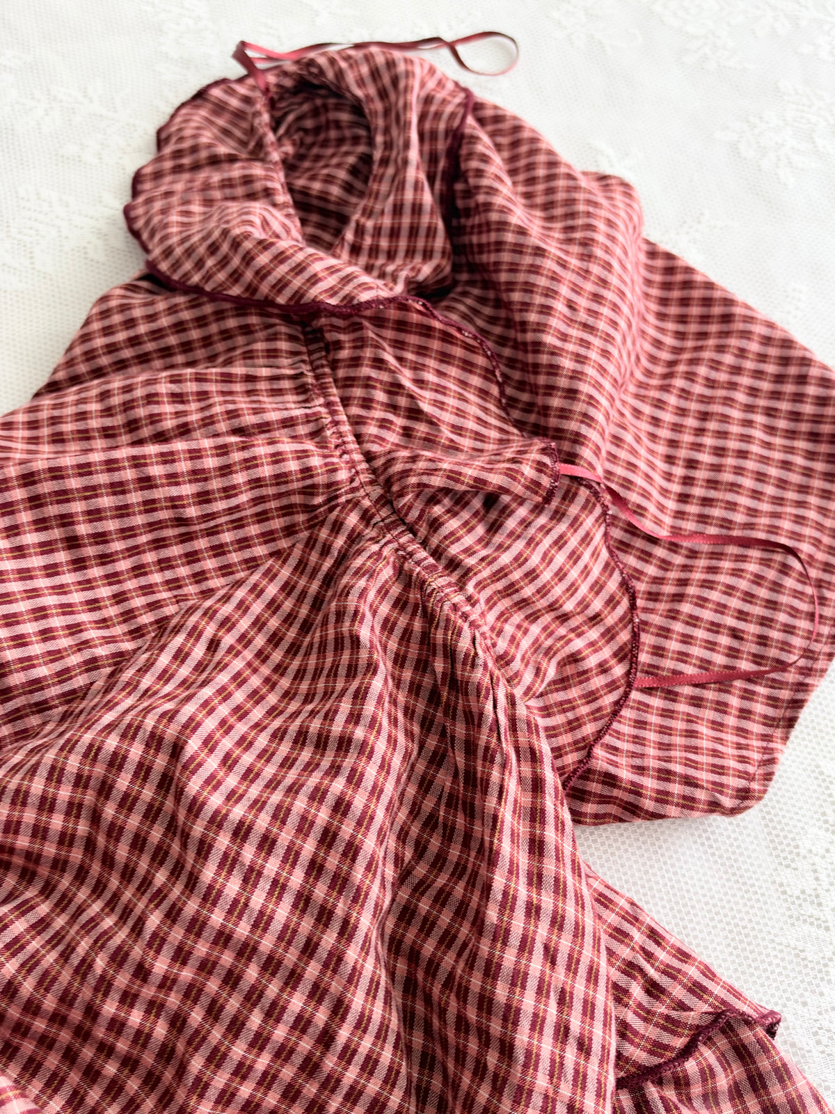 Red plaid top