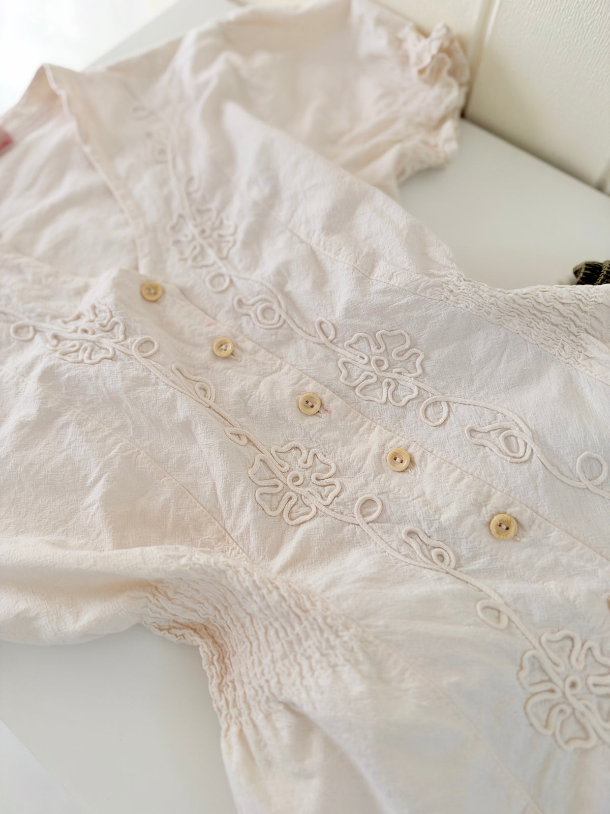Cream embroidered top