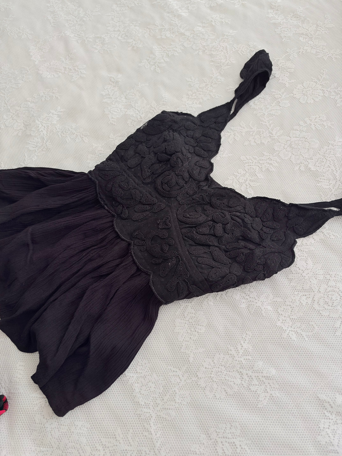 Black embroidered top
