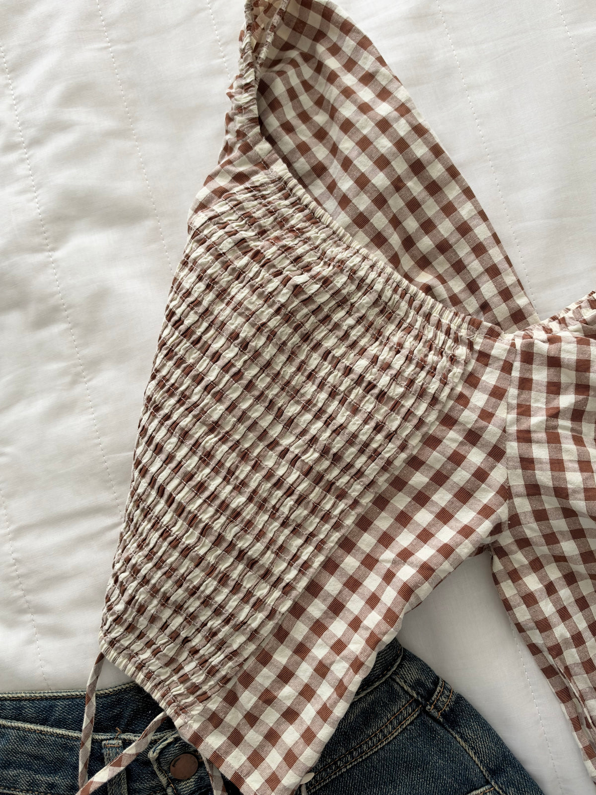 Brown gingham top