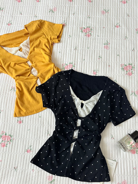 Twist tie layered top