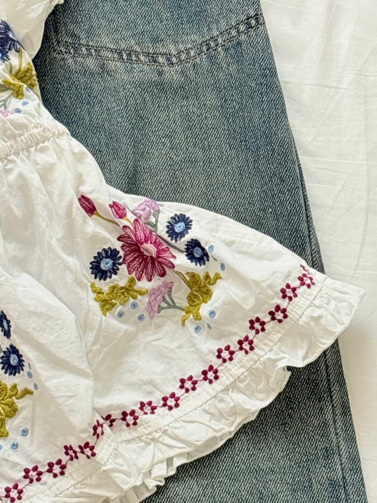 Embroidered doll top