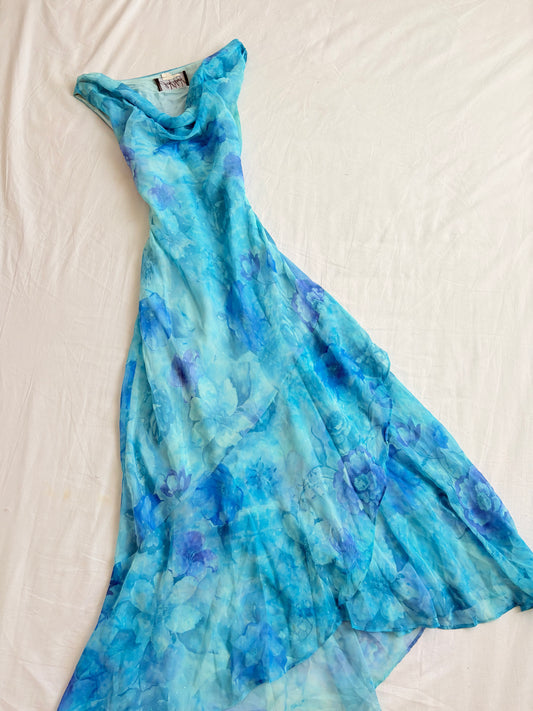Aqua floral dress