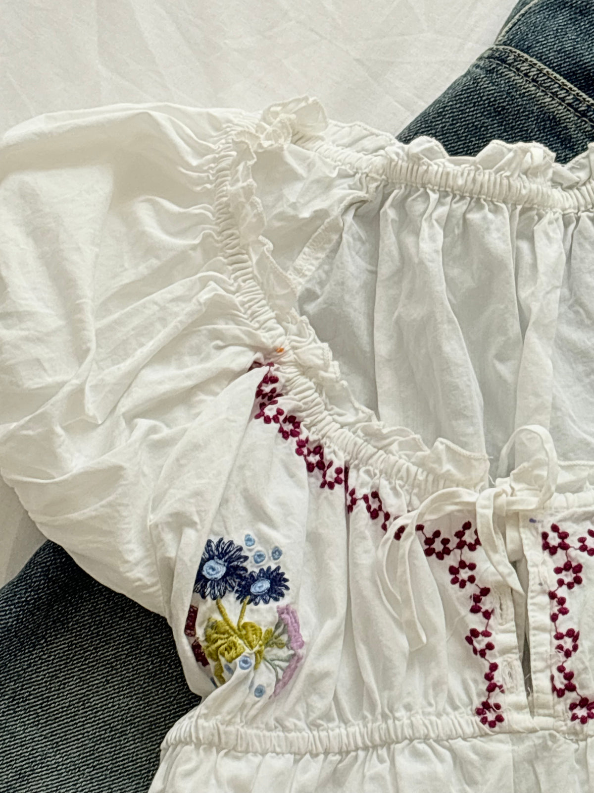 Embroidered doll top