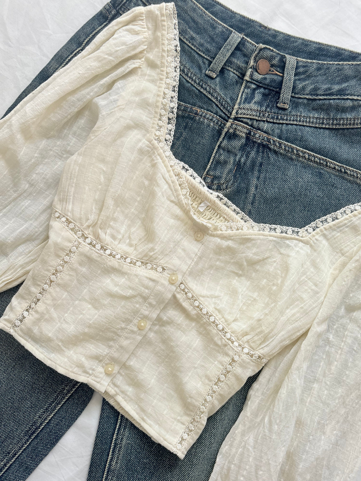 Cream lace top
