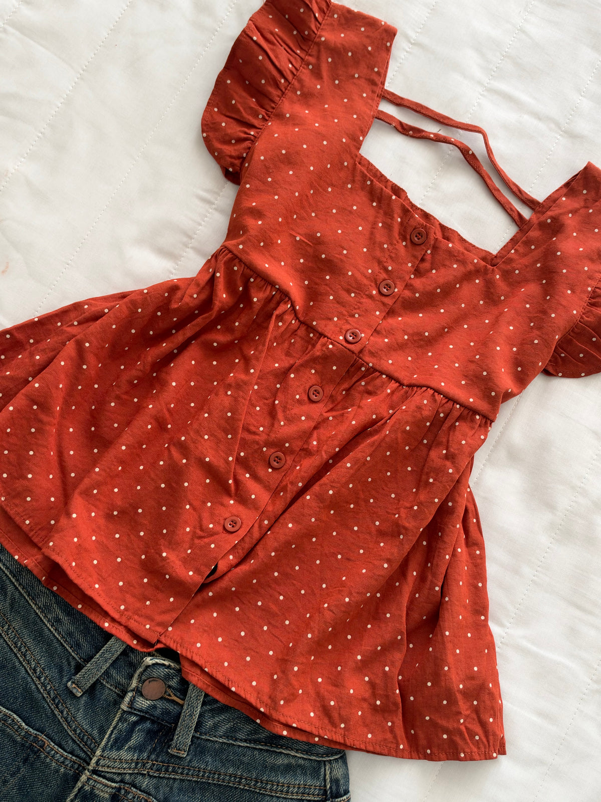 Tan polka top