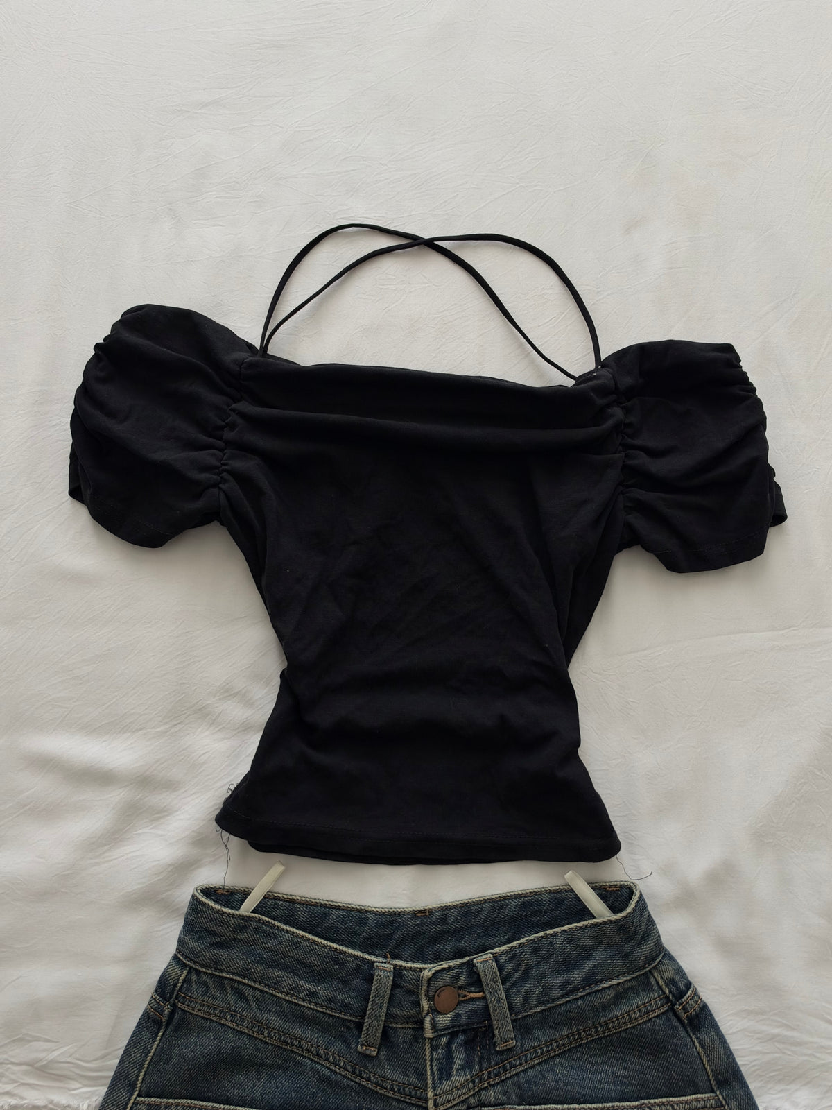 Black off shoulder top
