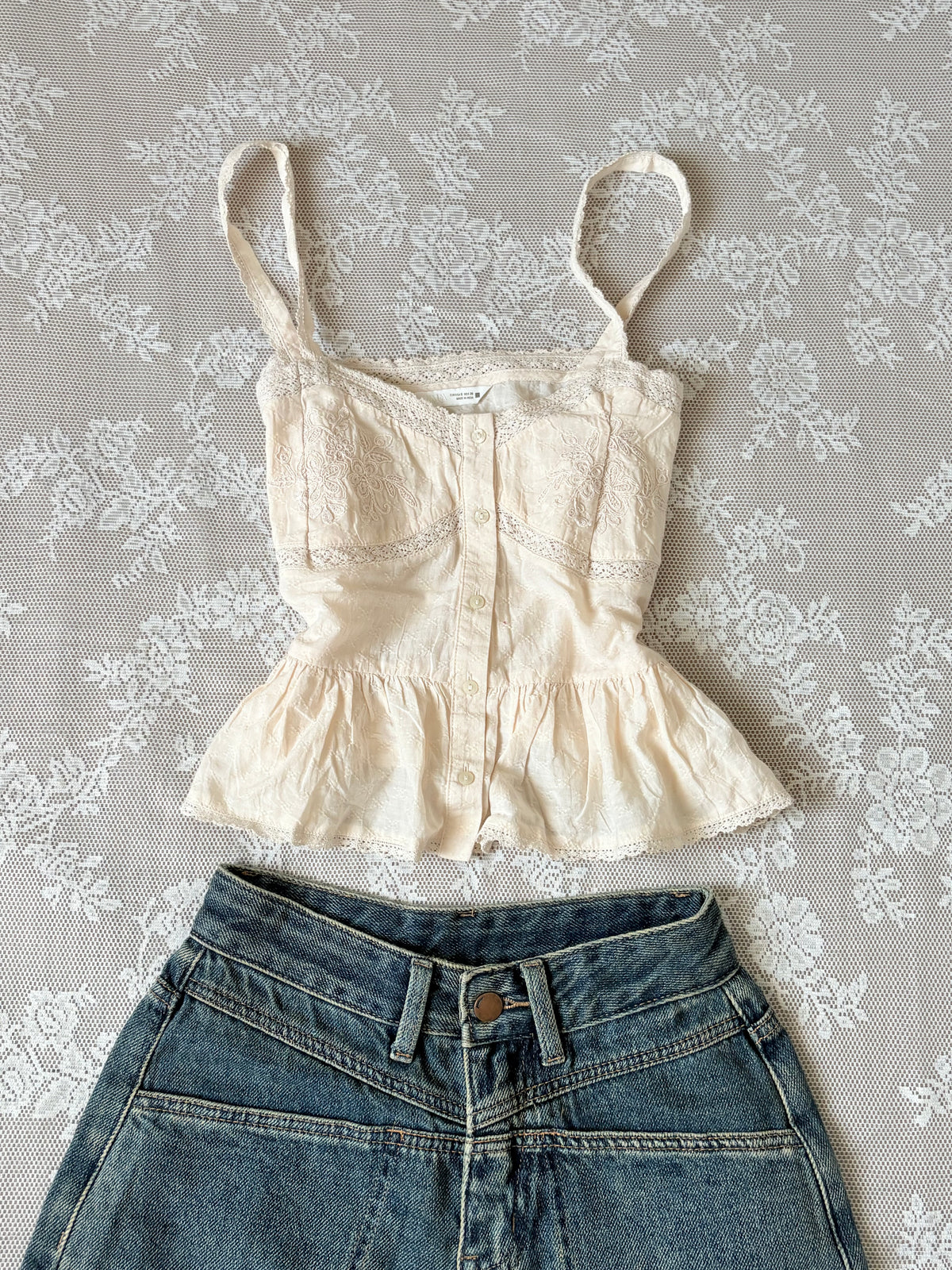 Cream lace top