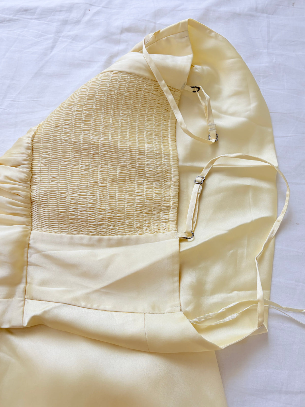 Yellow satin cowl neck dress- hollister