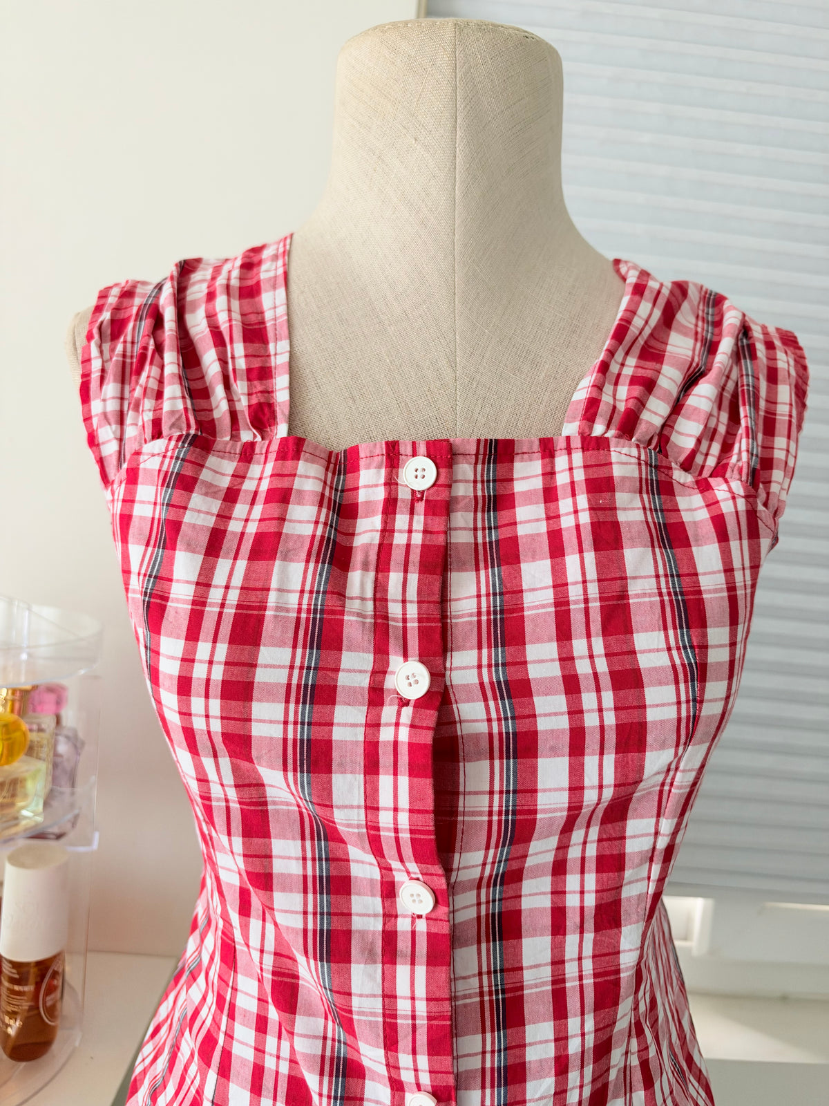 Red plaid top