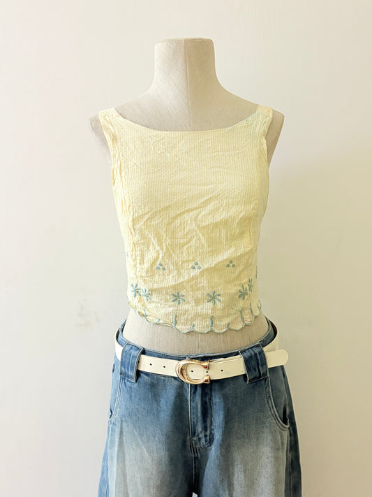 Yellow embroidered