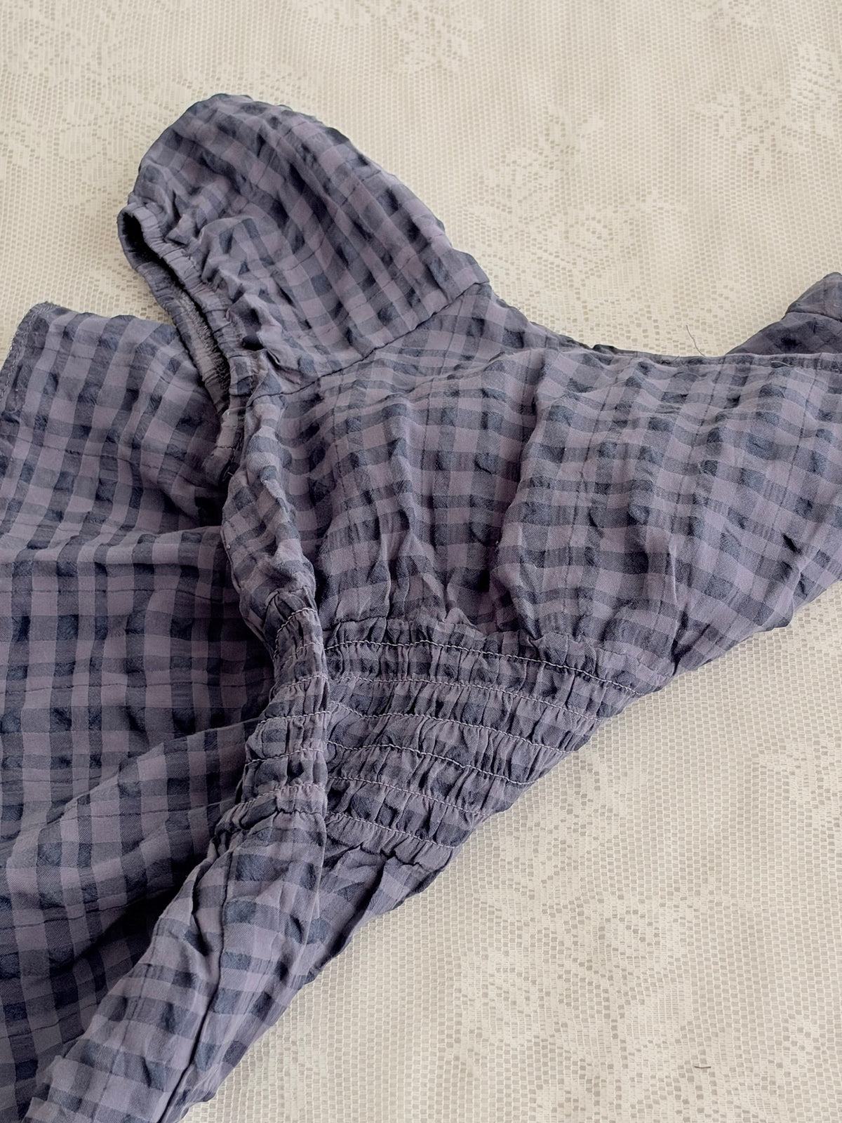 Blue plaid top
