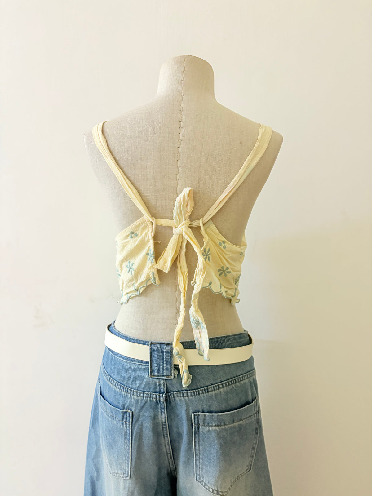 Yellow embroidered
