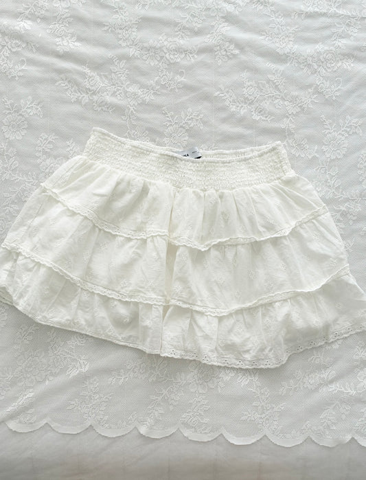 White tiered skirt