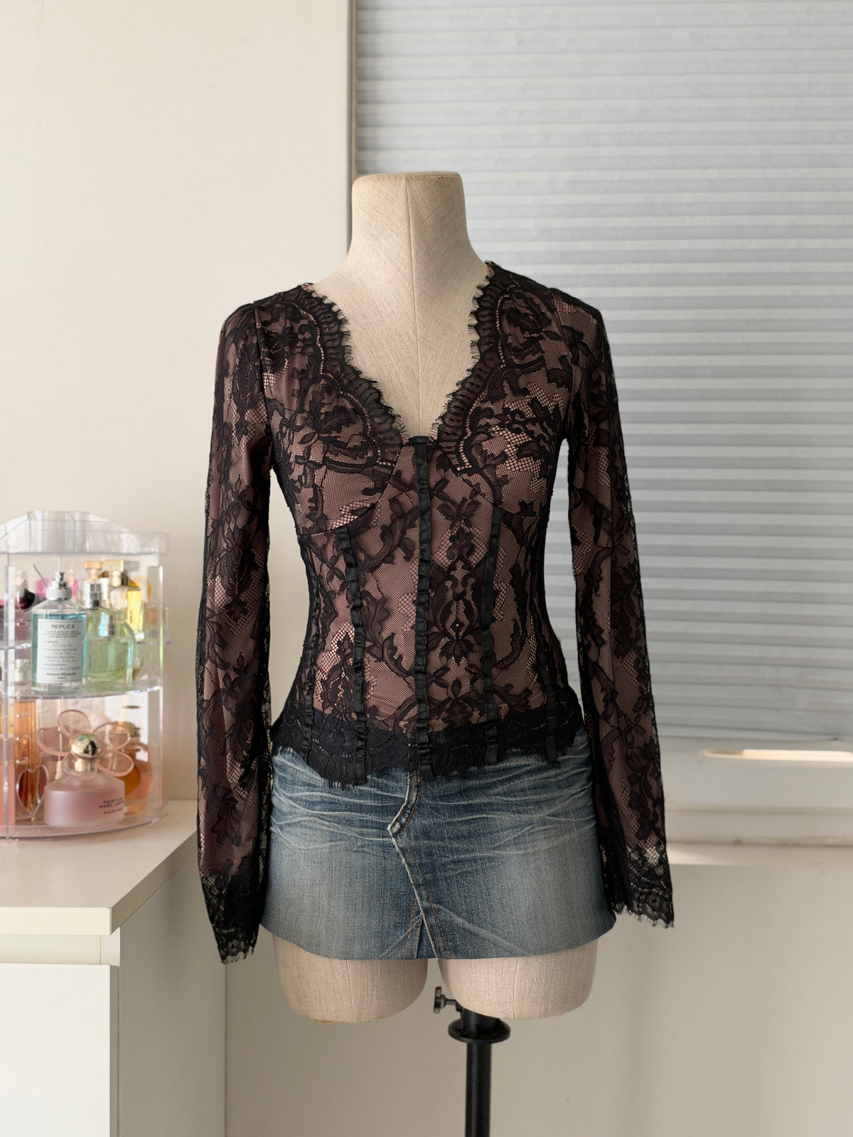 Black lacey top