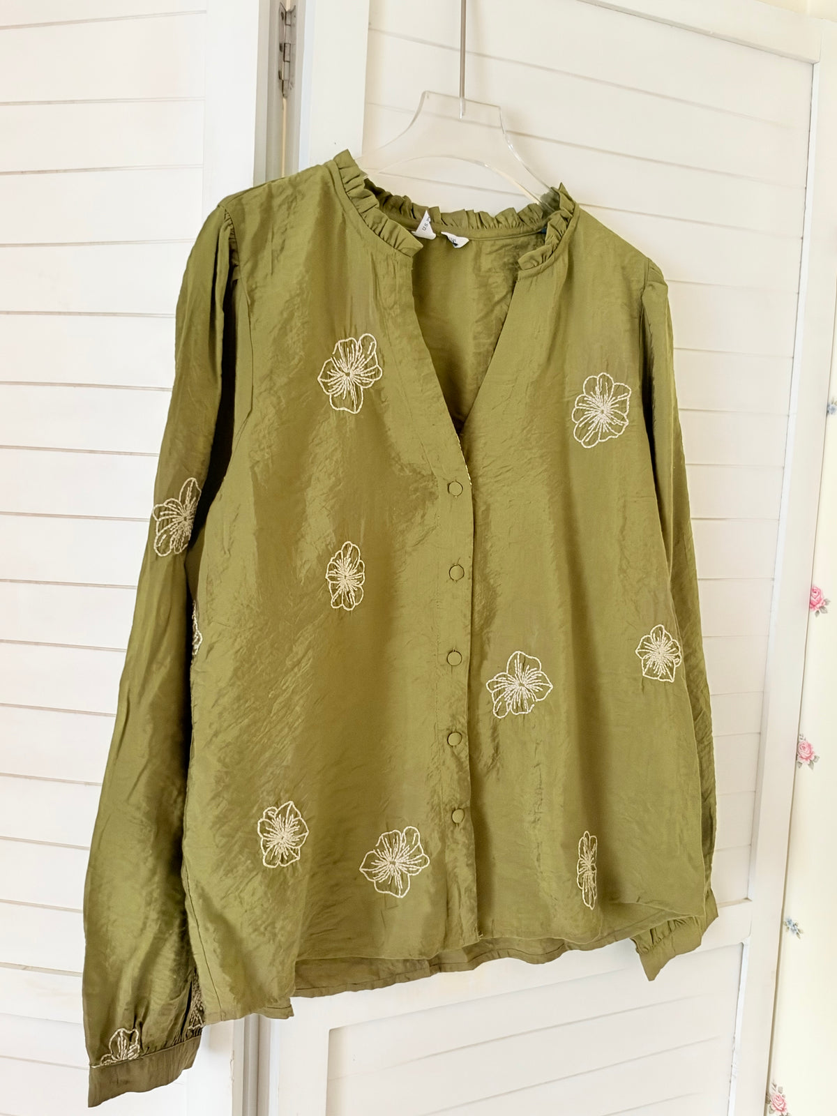 Green embroidered shirt
