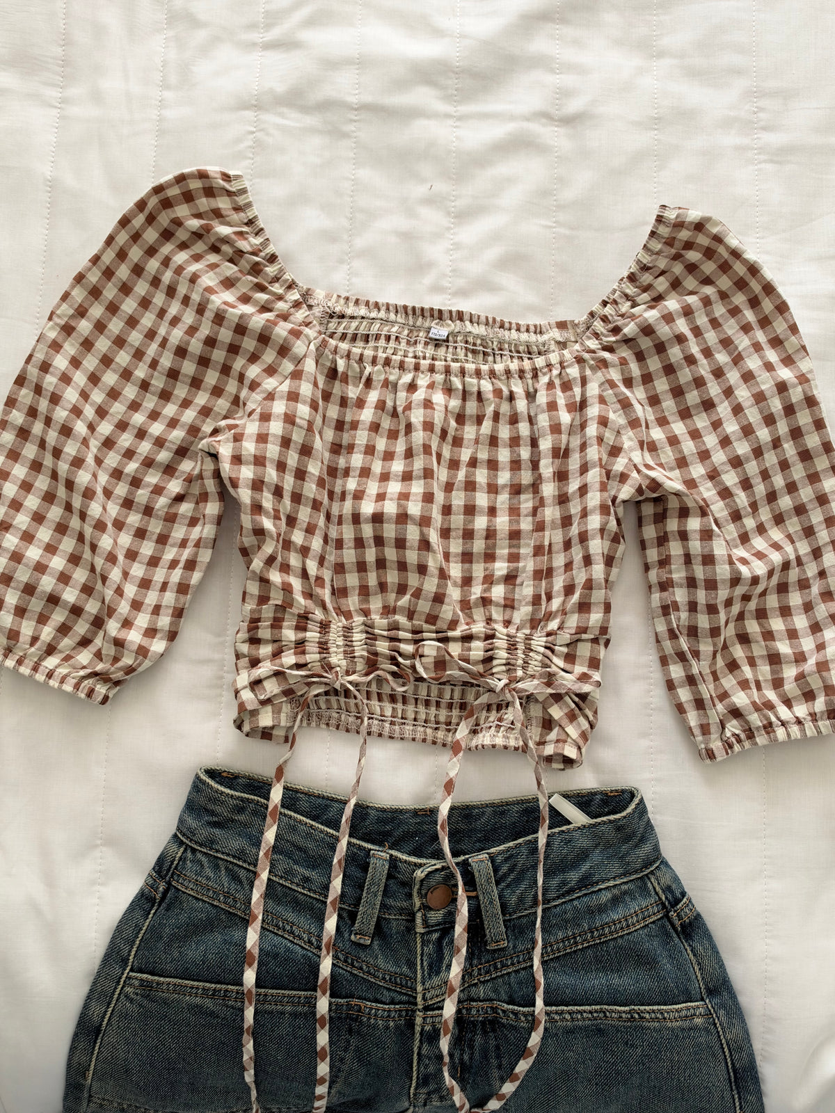 Brown gingham top