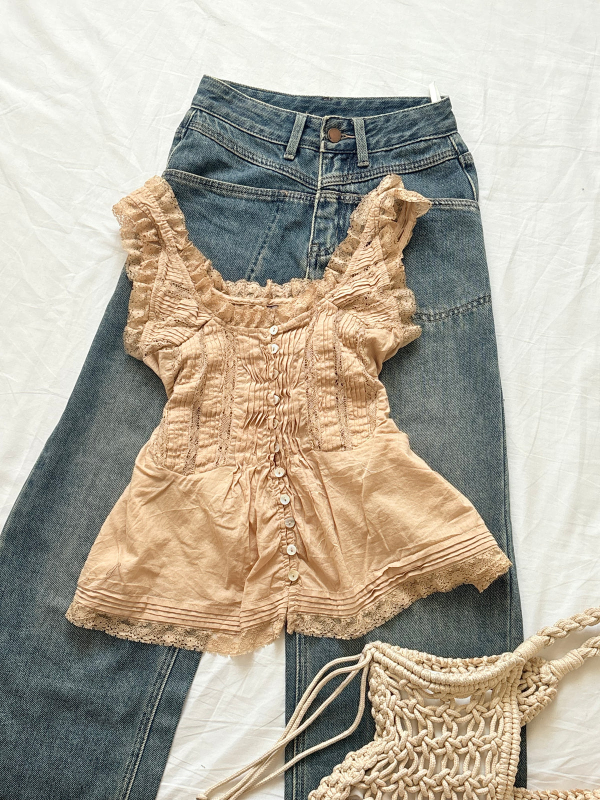 Beige cotton top