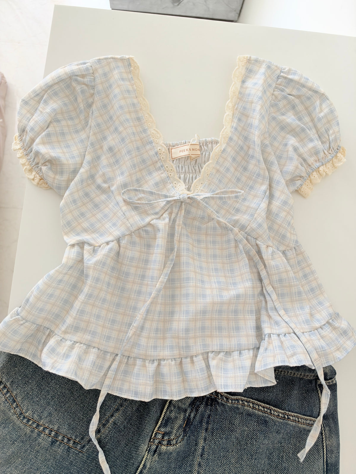 Bloom plaid top