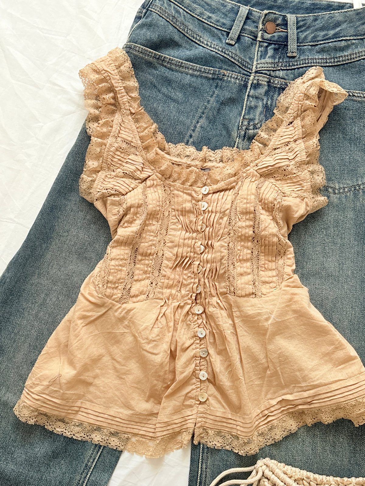 Beige cotton top