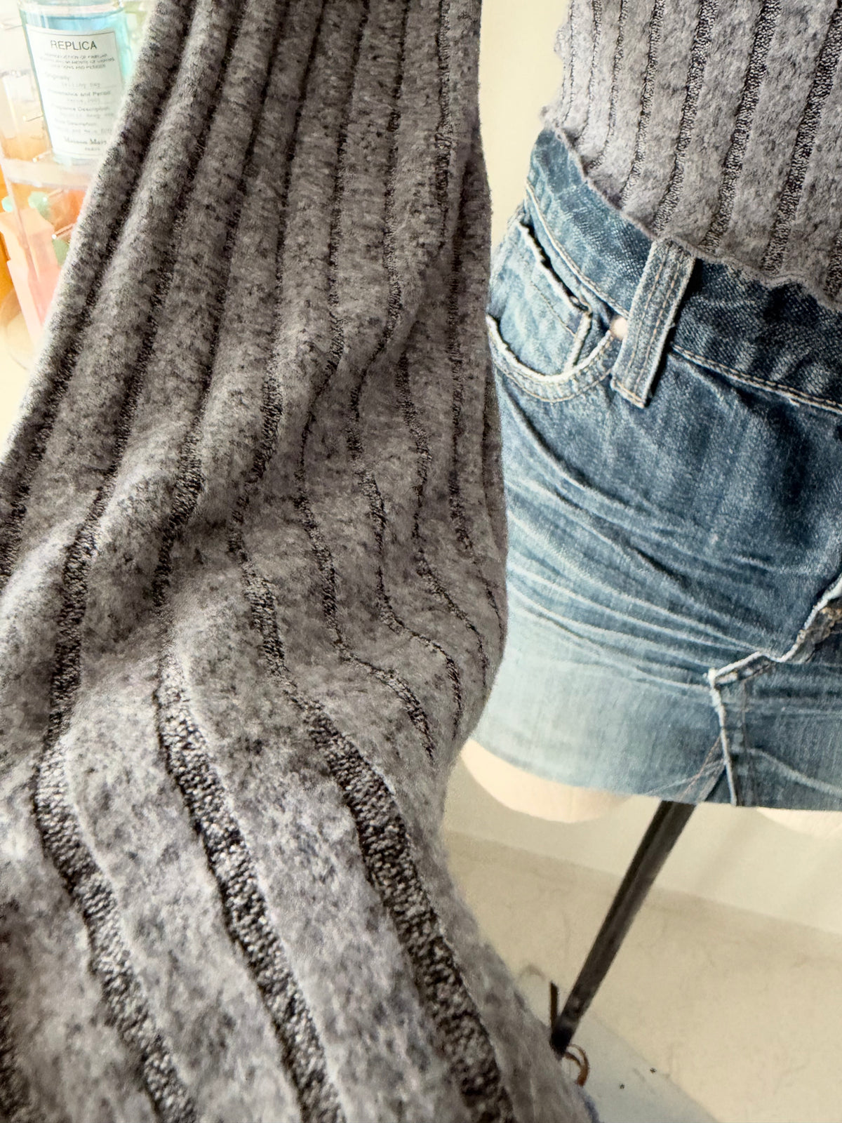 Grey ribbed top