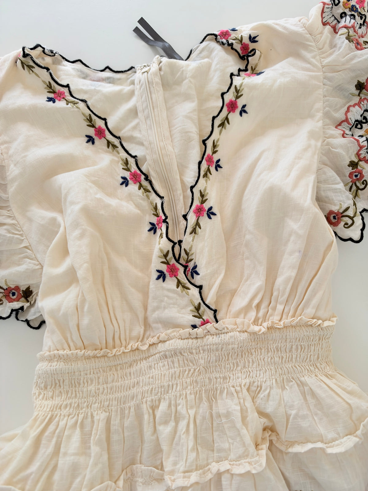 Floral embroidered top