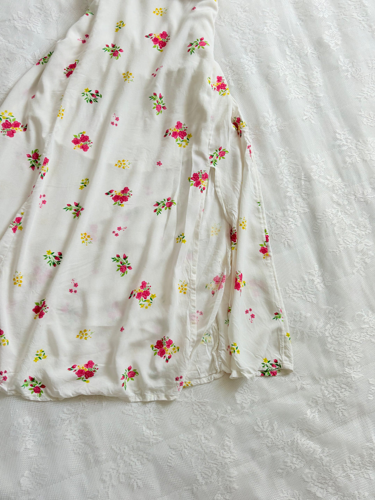 Floral halter slit dress