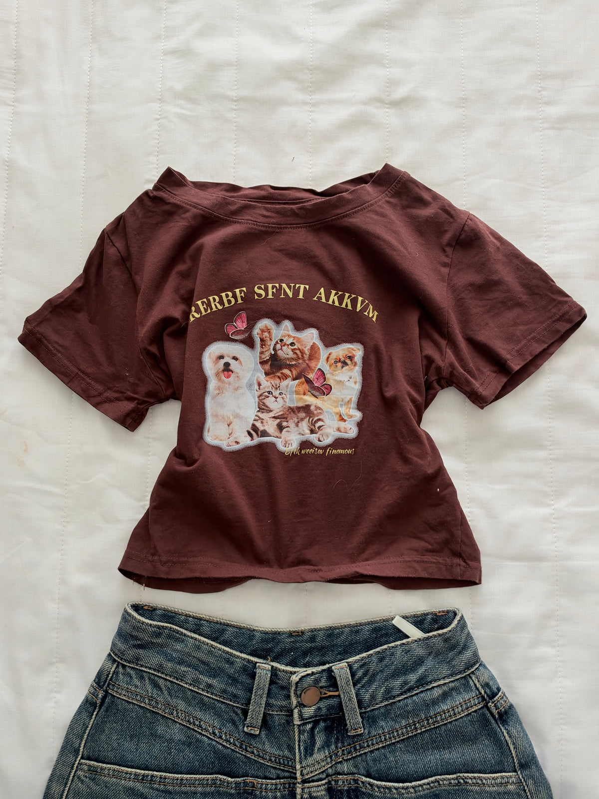 Brown cute tee