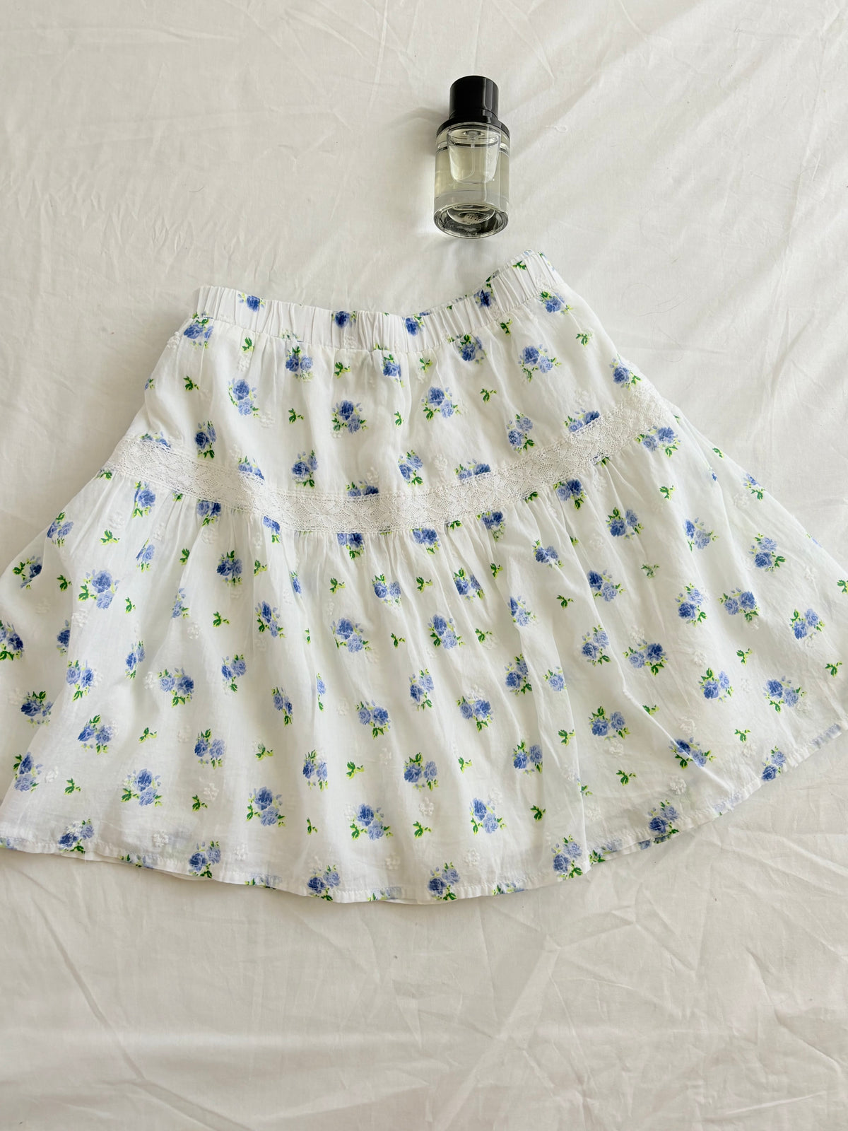 Blue floral skirt