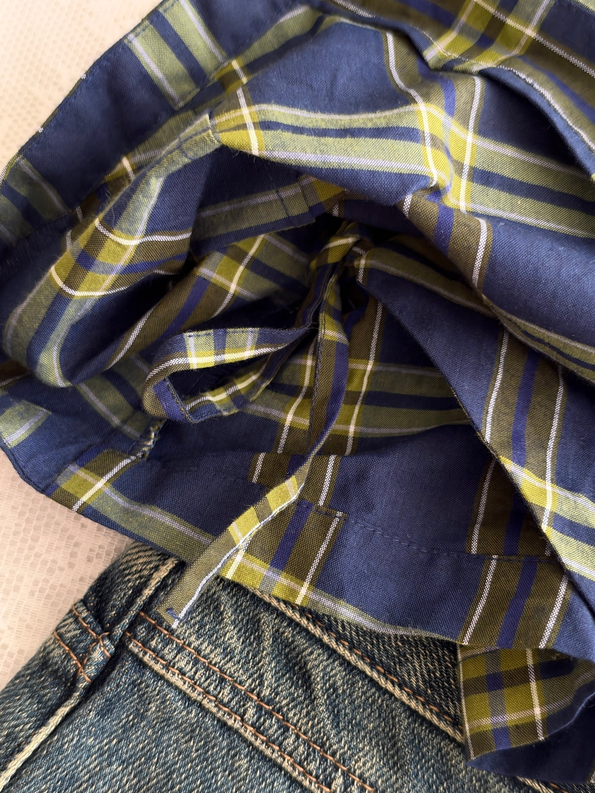 Plaid wrap top