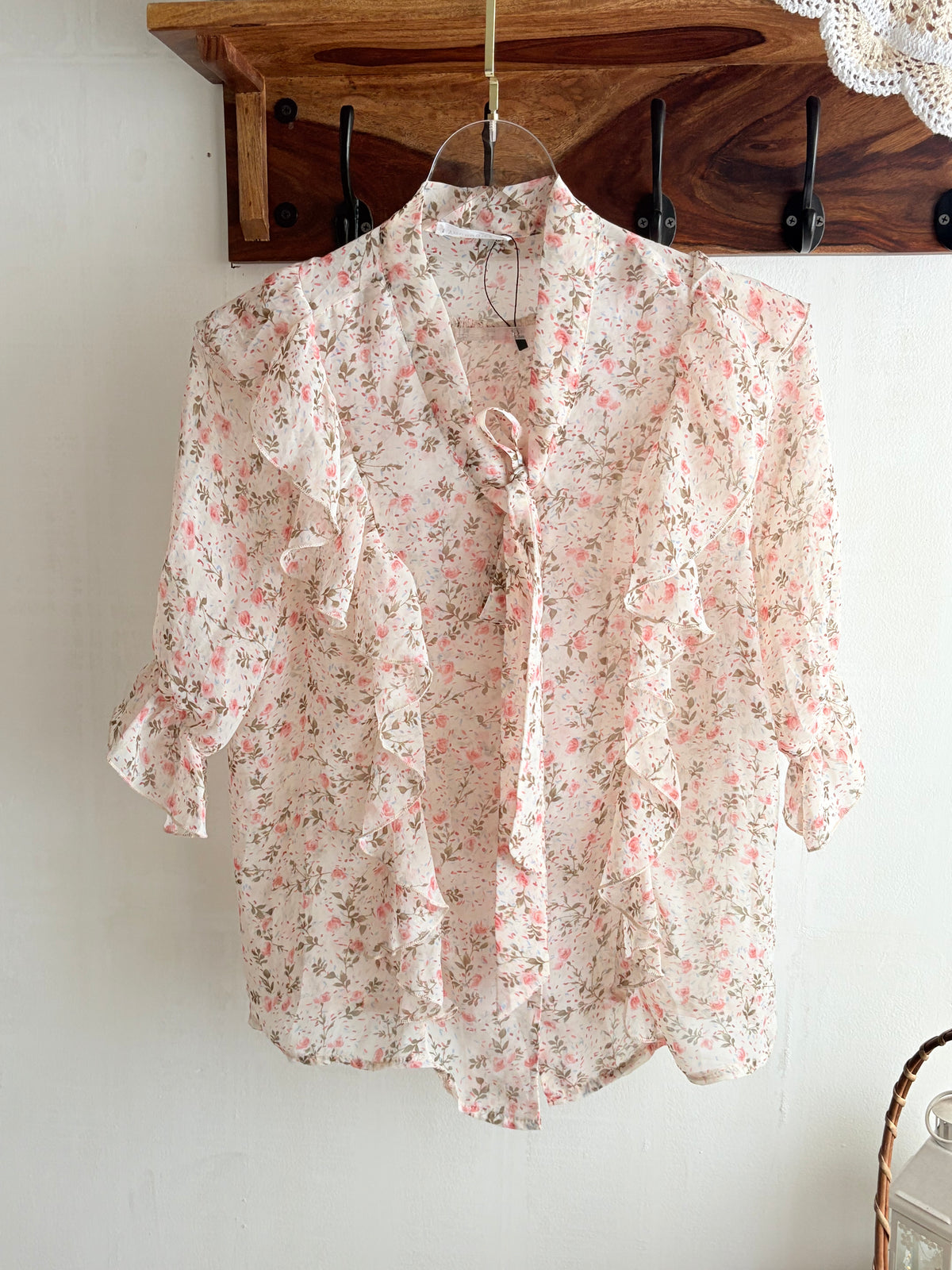 Pink floral chiffon