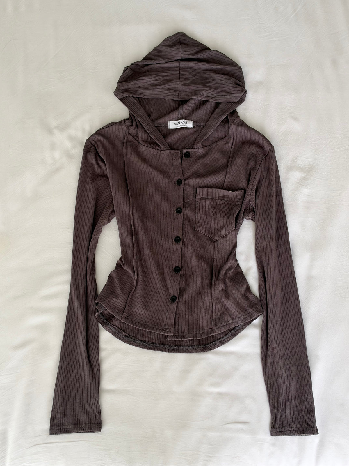 Grey hooded top