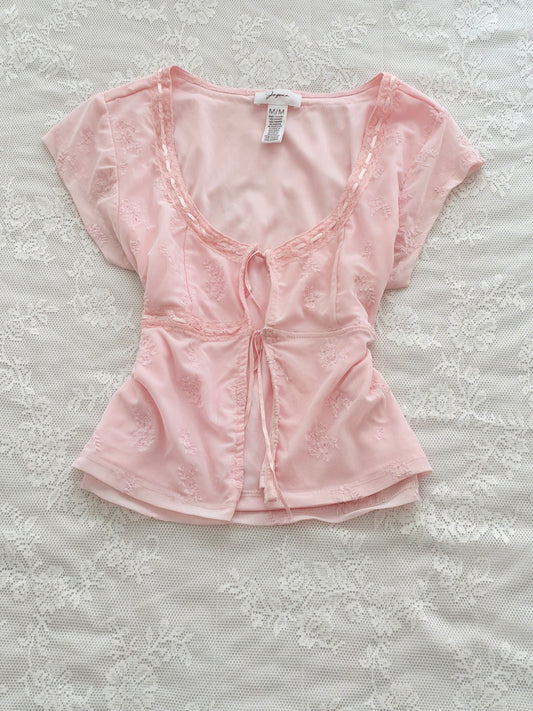 Pink tie top