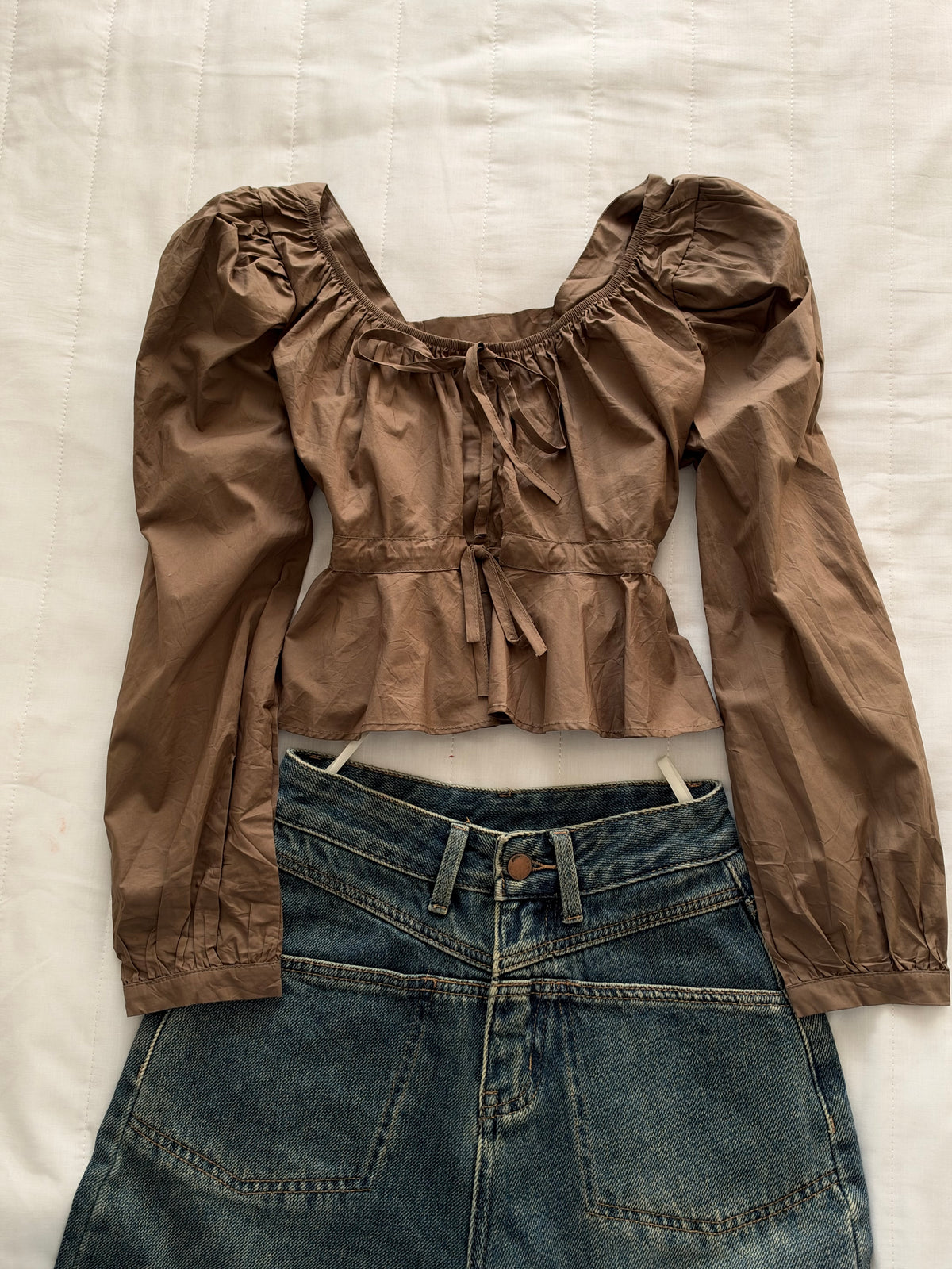 Brown tie top