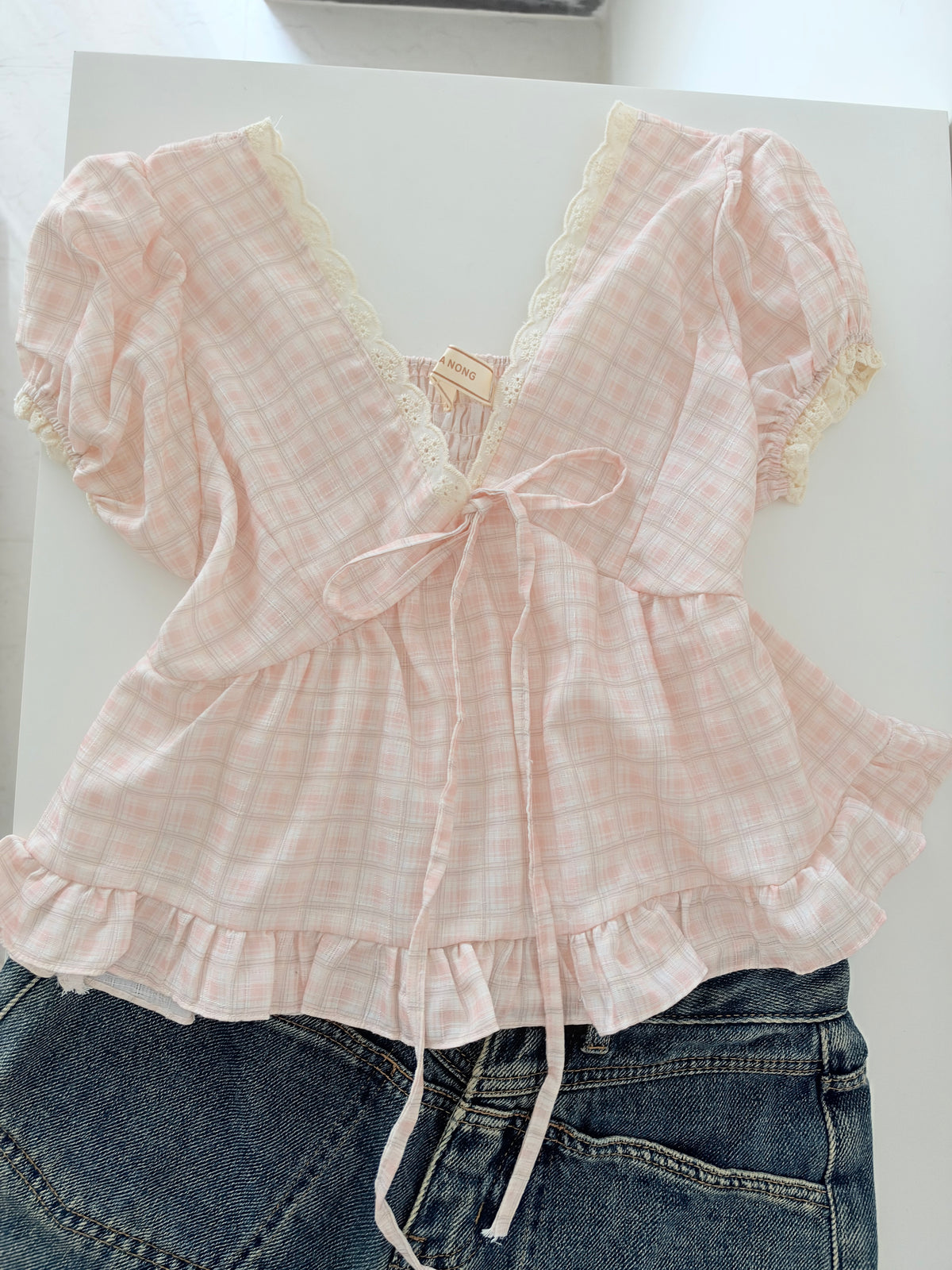 Bloom plaid top