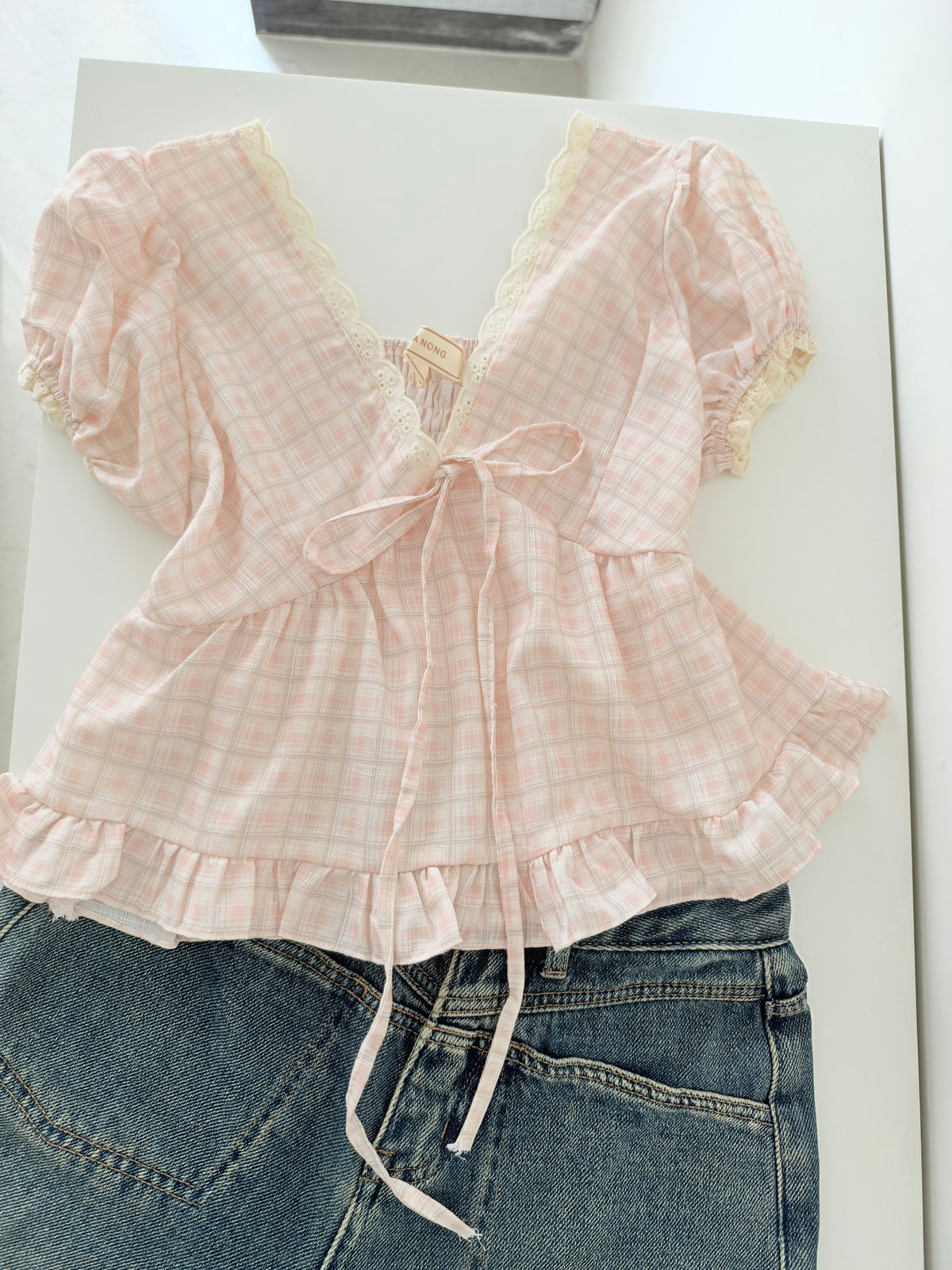 Bloom plaid top