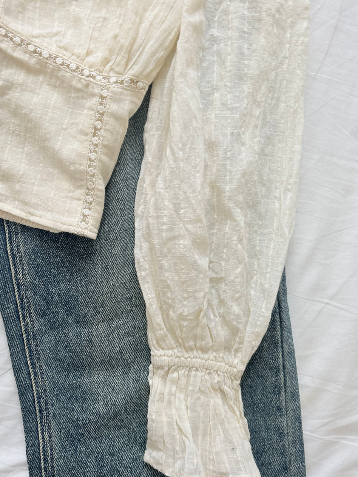 Cream lace top