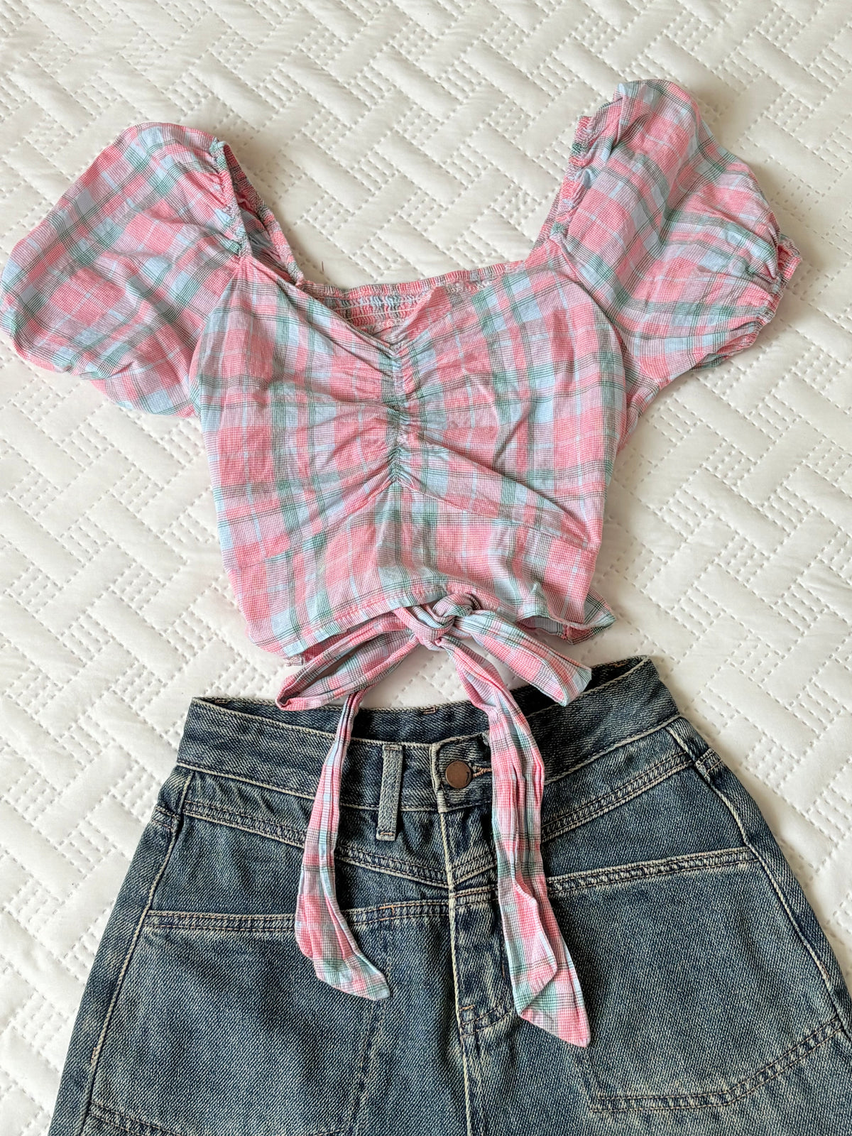 Blue pink checks