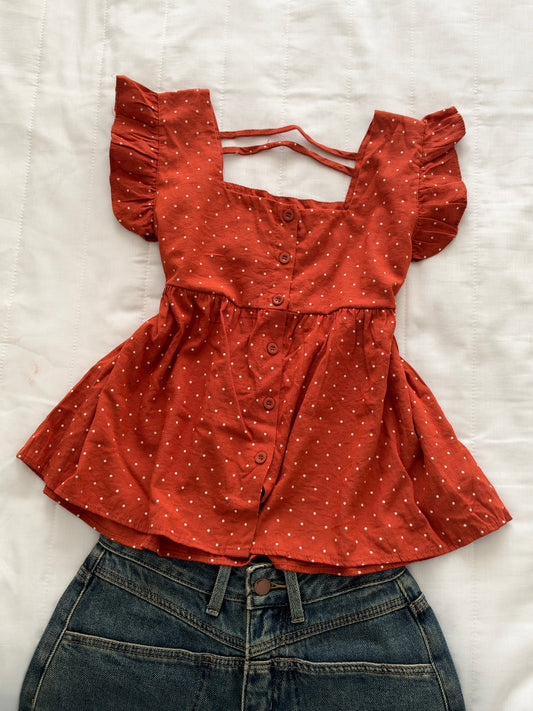 Tan polka top