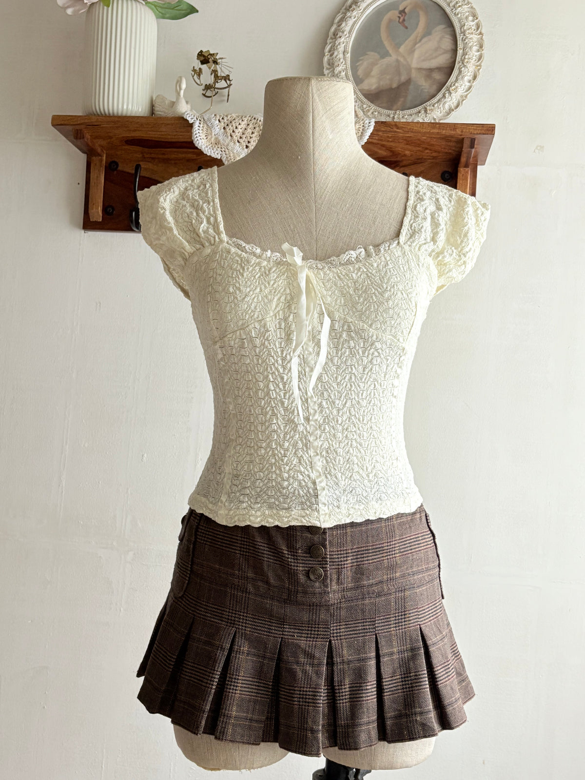 Cream lace top