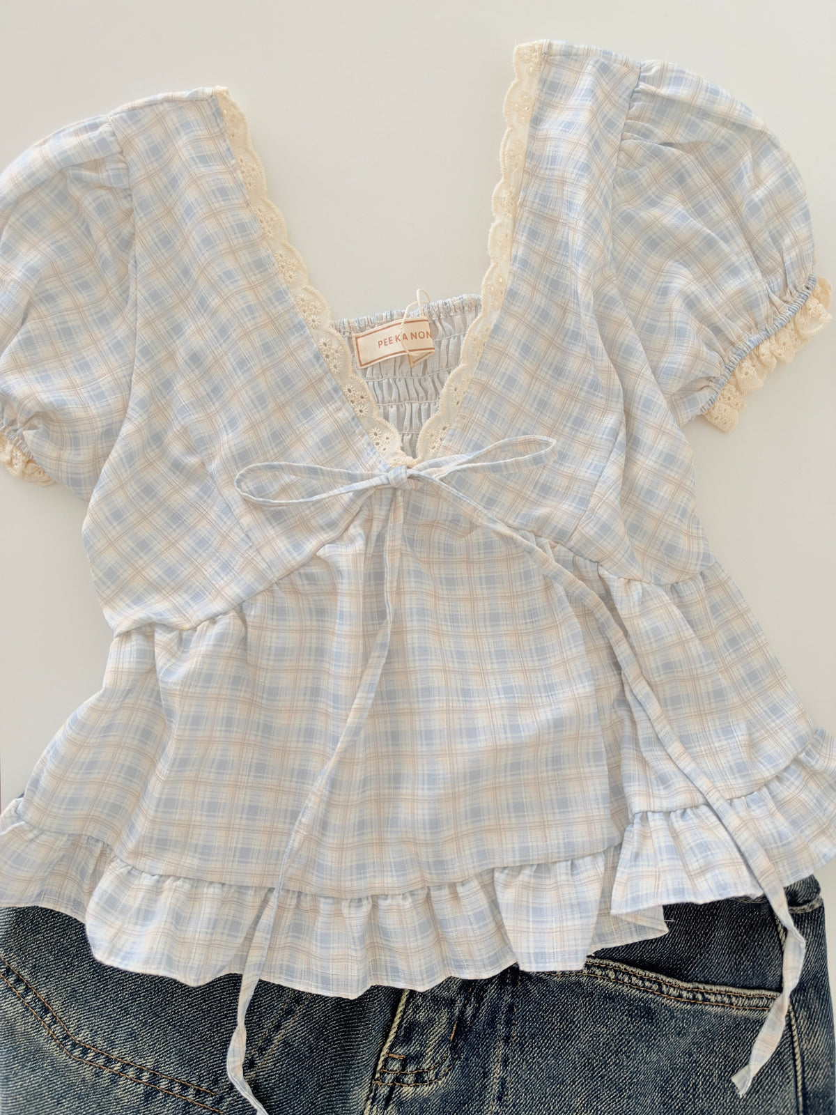 Bloom plaid top